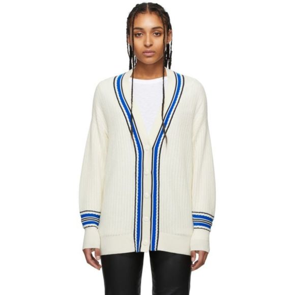 rag & bone White and Blue Women's Cardigan - Picture 1 of 8
